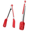 Cooking Tongs 9 inches and 12 inches Stainless Steel Kitchen Silicone Serving Tongs