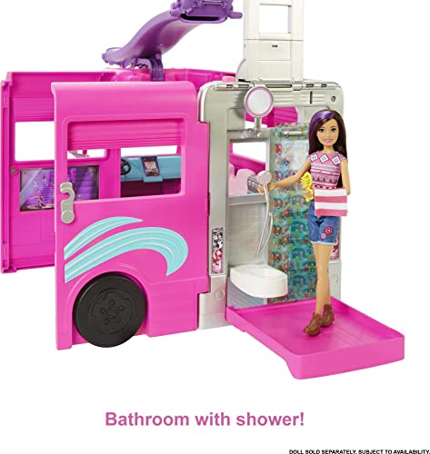 Barbie Camper, DreamCamper Toy Playset with 60+ Barbie Accessories and Furniture