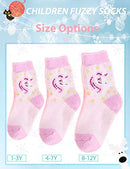 Toddler Kids Girls Fuzzy Slipper Socks Grips Non Slip Fluffy Cozy Comfy Warm Winter
