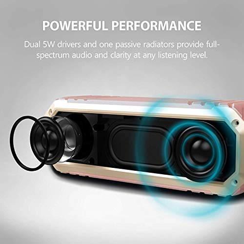 Bluetooth Speakers with Lights, Loud Dual Driver Wireless Portable Speaker