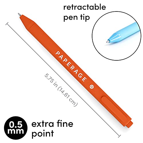 Gel Pen With Retractable Extra Fine Point (0.5mm), 20 Colored Pen Set for Bullet Style