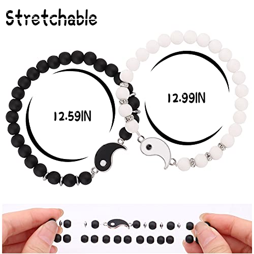Best Friend Bracelet for 2 Matching Yin Yang Adjustable Bracelets handmade Bracelets
