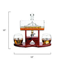 Whiskey Decanter Set, Liquor Dispenser for Home Bar,1250ml Ship & 2 Whiskey Glasses