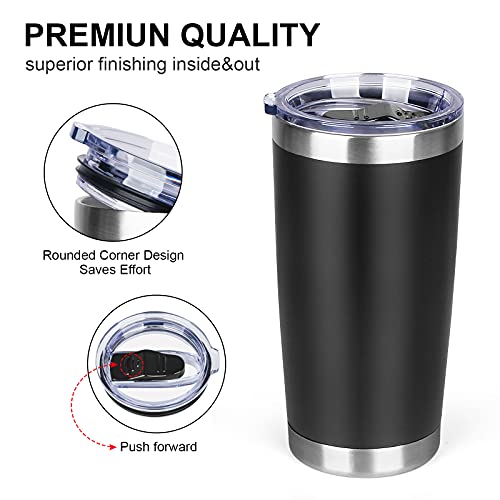 20oz Insulated Tumblers with Lids and Straws Stainless Steel Coffee Tumbler Cup Double