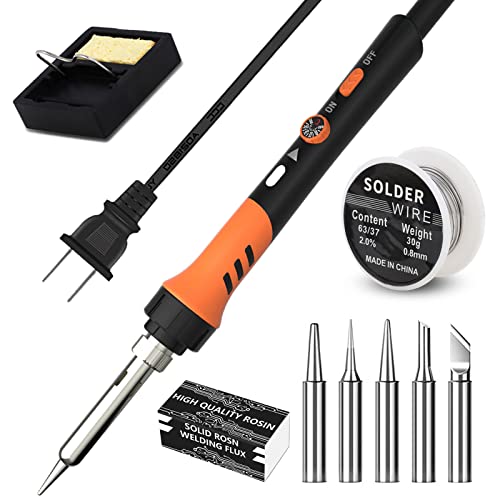 Soldering iron kit, 60W soldering gun, 9-in-1 solder iron kit tool, adjustable temperature