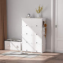Shoe Rack, 6 Tier Shoe Storage Cabinet 24 Pair Plastic Shoe Shelves Organizer