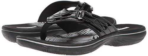 Women's Breeze Sea Flip-Flop, Black Synthetic Patent