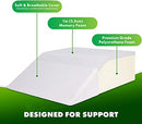 Leg Elevation Pillow with Foam Top - Leg Rest Relieves Back, Hip and Knee Pain