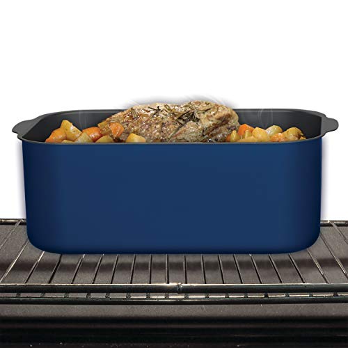 West Bend 87905B Large Capacity Non-stick Dishwasher Safe Variable Temperature Control Includes Travel Lid & Thermal Carrying Case, 5 quart, Blue