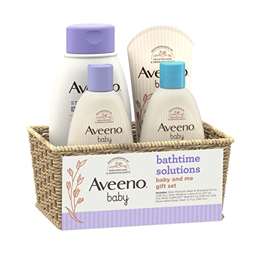 Aveeno Baby Mommy & Me Daily Bathtime Gift Set , Soap-Free, 4 items