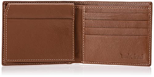 Men's Leather Wallet with Attached Flip Pocket, tan, One Size