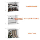 Shoe Rack, 6 Tier Shoe Storage Cabinet 24 Pair Plastic Shoe Shelves Organizer
