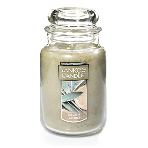 Yankee Candle Sage & Citrus Scented, Classic 22oz Large Jar Single Wick Candle