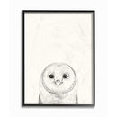 Owl Portrait Grey Drawing Design,Wall Art, 16 x 1.5 x 20, Black Framed