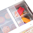 Wooden Snacks and Sweets Food Cart - 40+ Play Food pcs, Reversible Awning