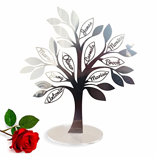 Personalized Freestanding Family Tree of Life, Custom Laser Cut Family Names, 3D trees