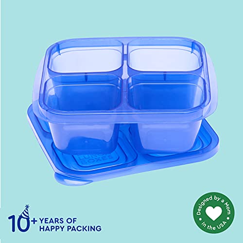 Bento Snack Boxes - Reusable 4-Compartment Food Containers for School