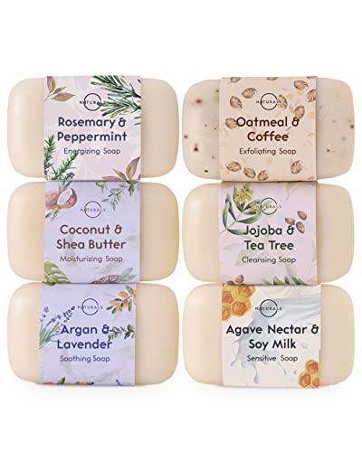 6pcs Natural Bar Soap Collection, Soap Gift Set, Organic Body Wash & Face Soap