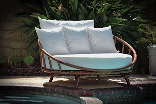 Bamboo Round Daybed Outdoor Indoor Large Accent Sofa Chair Sofabed, Natural