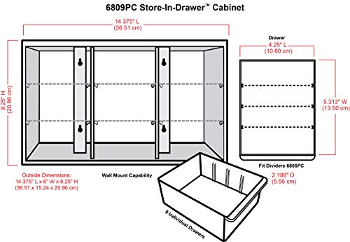 ArtBin 0365498 Store-in-Drawer Cabinet-14.375in x 6in x 8.675in, 9, White