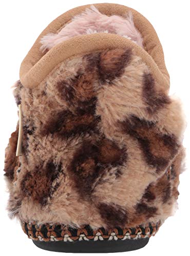 unisex child Charlotte Furry Bootie Slipper, Leopard, 4-5 Big Kid US