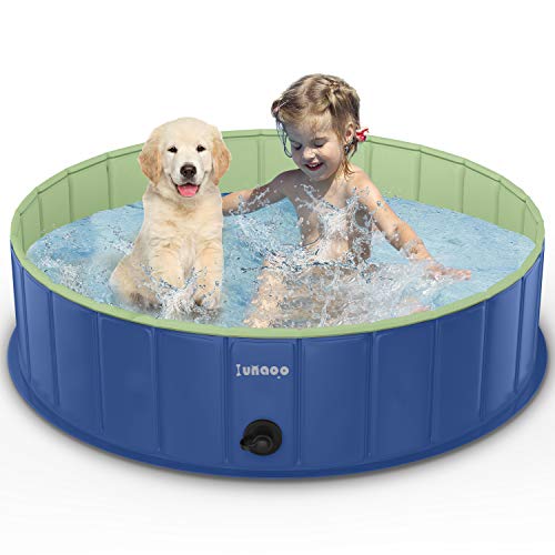 lunaoo Foldable Dog Pool, Portable Kiddie Pool for Kids, PVC Bathing Tub