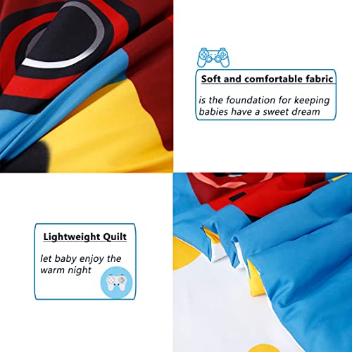 Comforter Sets for Toddler 4 Pieces Toddler Bedding Set Boys Gamer Comforter Sheet Set