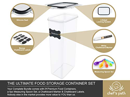 Airtight Food Storage Container Set - 24 Piece, Kitchen & Pantry Organization