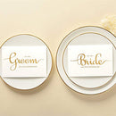 Wedding Day Cards Set, Gold Foiled to My Bride and to My Groom Wedding Vow Card