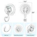 Suction Cup Hooks, Small Clear Heavy Duty Vacuum Suction Hooks with Wipes Removable S