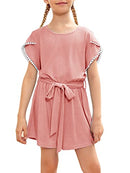 Girls Fashion Romper Summer Lace Short Sleeve Crewneck