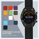 WOCCI 24mm Silicone Watch Band, Quick Release Rubber Replacement Strap with Black Stainless Steel Buckle (Black)