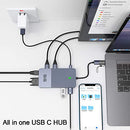 USB C hub USB 3.0 to Dual HDMI VGA Adapter Triple Display Compatible with MacBook