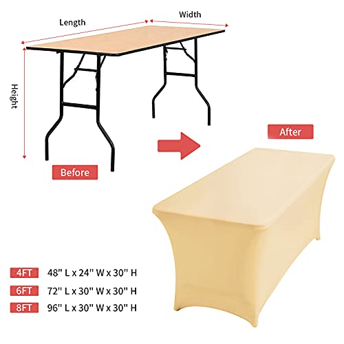 Spandex Table Covers 4 ft, Stretch Tablecloths for Standard Folding Tables