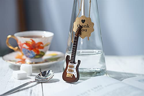 Alano 10cm Coffee Electric Guitar Model Mini Musical Instrument Decorative Ornament