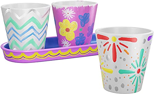 Paint & Plant Stoneware Flower Gardening Kit - Gifts for Girls & Boys