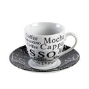 Expressions Espresso Saucer Set, 13PC Cups Stand, White/Black