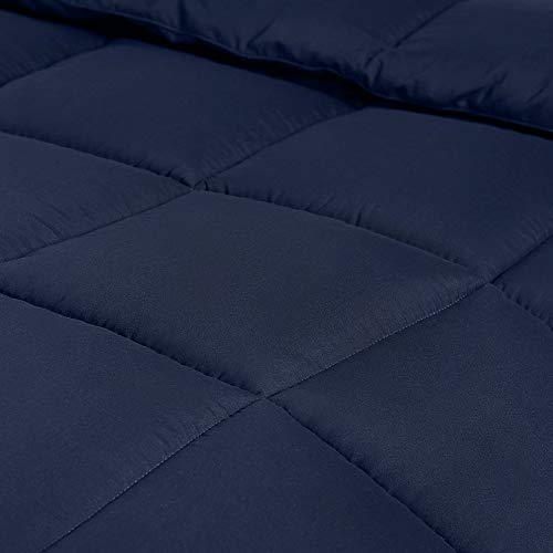 Utopia Bedding All Season 250 GSM Comforter - Soft Down Alternative Comforter - Plush Siliconized Fiberfill Duvet Insert - Box Stitched (Full/Queen, Navy)