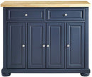 Crosley Furniture Madison Kitchen Island with Butcher Block Top, Navy