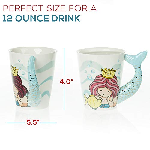 Color Changing Mermaid Mug - 3D Ceramic Novelty Mermaid Coffee Mugs