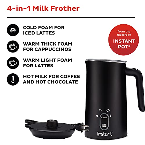 Milk Frother, 4-in-1 Electric Milk Steamer, 10oz/295ml Automatic Hot and Cold Foam