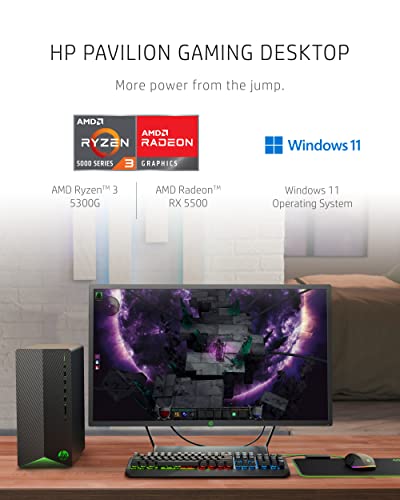 Gaming Desktop, AMD Radeon RX 5500, AMD Ryzen 3 5300G Processor, 8 GB RAM