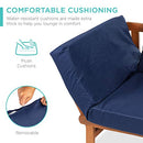 Best Choice Products Outdoor Convertible Acacia Wood Futon Sofa Furniture