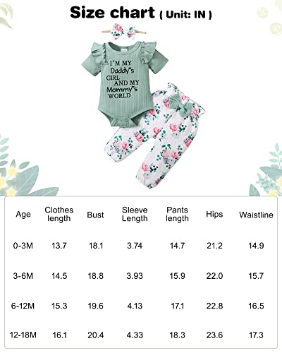 Baby Girl Clothes Newborn Girl Spring Outfits Ruffle Romper Floral Pants Set Infant Girl Clothes