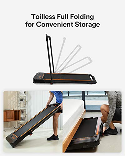 2 in 1 Under Desk Treadmill, 2.5HP Folding Electric Treadmill Walking Jogging Machine