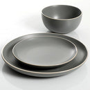Gibson Home Rockaway 12-Piece Dinnerware Set Service for 4, Grey Matte -