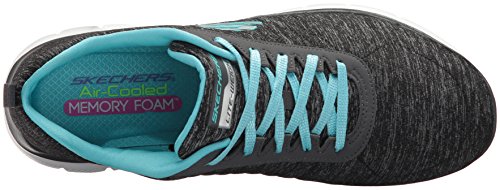 Skechers Women's Flex Appeal 2.0 Fashion Sneaker, black light blue