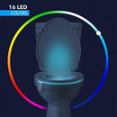 2 Pack Toilet Night Lights,16-Color Motion Activated Detection Bowl Light