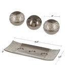Dublin Decorative Tray and Orbs Balls Set - Centerpiece Bowl with Balls Decorations