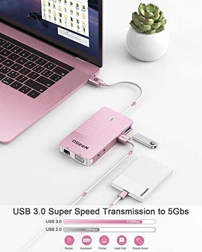 USB 3.0 Docking Station, Triple Display USB Hub Dual HDMI VGA Adapter